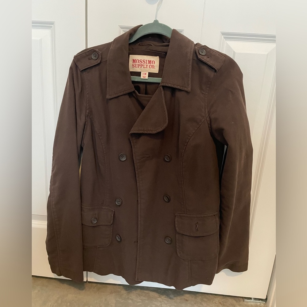 Brown corduroy pea coat